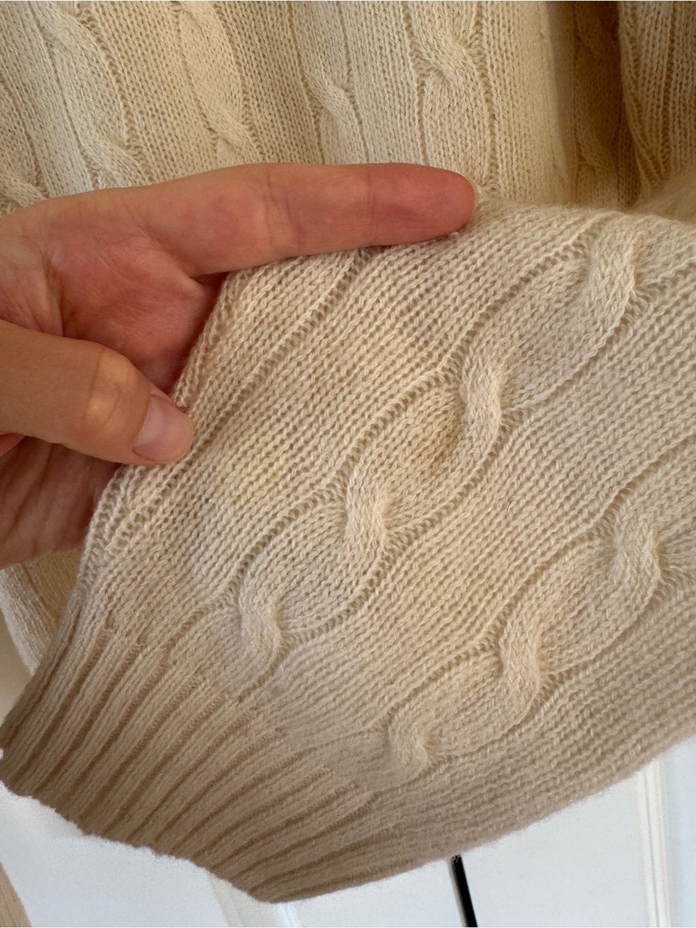 Ralph Lauren Polo Sweater merino wool cricket v neck vtg old money cable knit - Picture 11 of 12